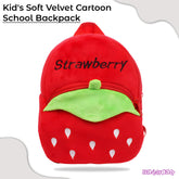 Kindergarten Cute Cartoon Kids School Bag for Boys and Girls (Fabric Strawberry Red)